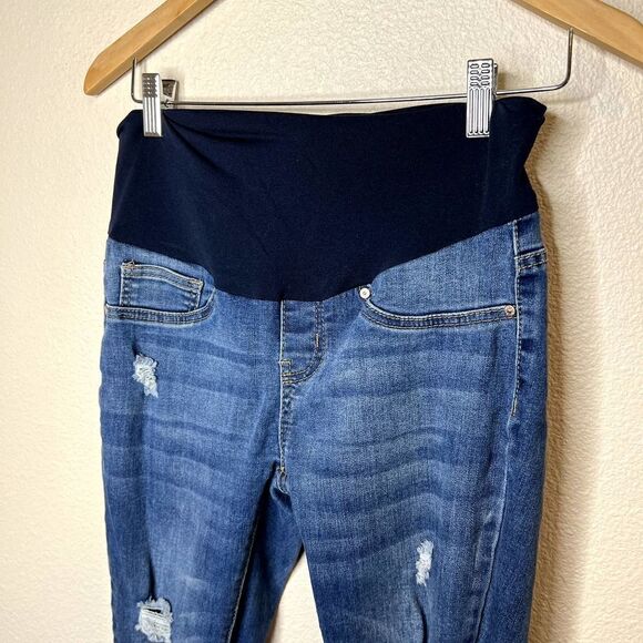 Blue Savvy Distressed Maternity Jegging Jeans Size Small - Picture 3 of 7